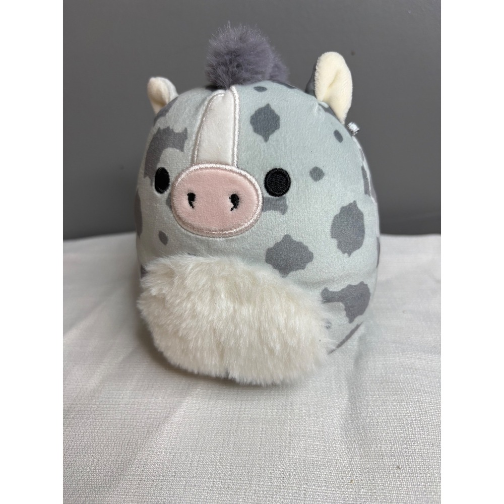 Squishmallow Spotted Grey Horse Donkey Plush Fuzzy Mane Tail 5 Inch Kellytoy